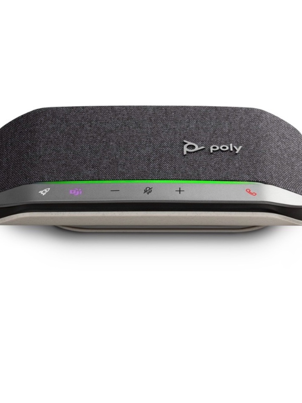 POLY Gray Fabric Conference Speakerphone with LED Touch Bar